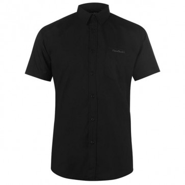 Short Sleeve Shirt Mens - Plain Black