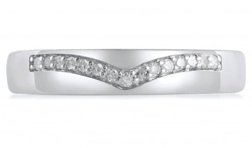 Revere 9ct White Gold 0.06ct tw Diamond Wishbone Ring