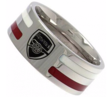 Stainless Steel Arsenal Striped Ring