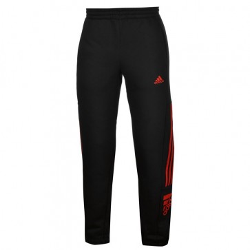 Adidas 3 Stripe Logo Fleece Pants Mens - Black/Red.