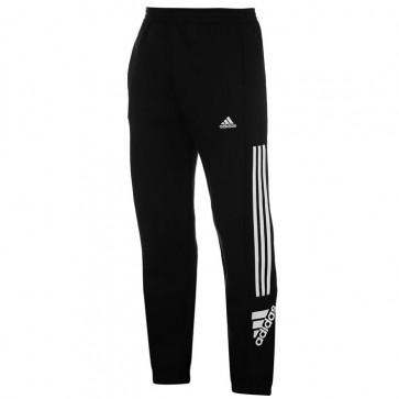 Adidas 3 Stripe Logo Fleece Pants Mens - Black/White.