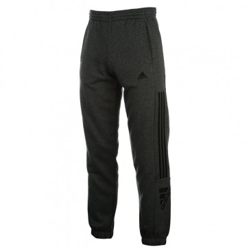 Adidas 3 Stripe Logo Fleece Pants Mens - Grey/Black.