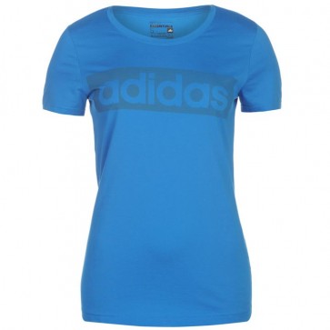 Adidas Linear TShirt Womens - Shock Blue.