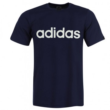 Adidias Linear Logo T Shirt Mens - Navy.