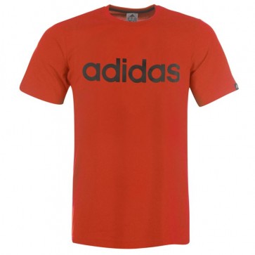 Adidias Linear Logo T Shirt Mens - Orange.