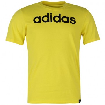Adidias Linear Logo T Shirt Mens - Yellow.