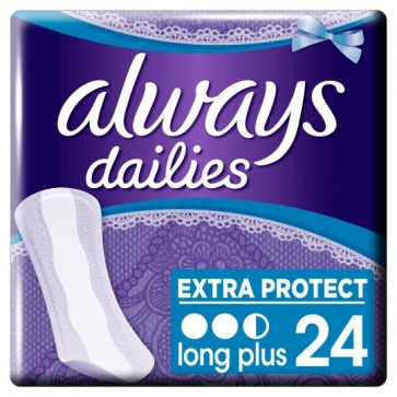 Always Dailies Long Plus Panty Liners 24 Pack.