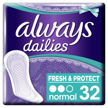 Always Dailies Normal Panty Liners 32 Pack.