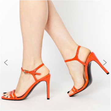 ASOS HAPHAZARD Heeled Sandals - Orange.