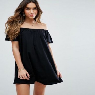 ASOS Off Shoulder Mini Dress - Black.
