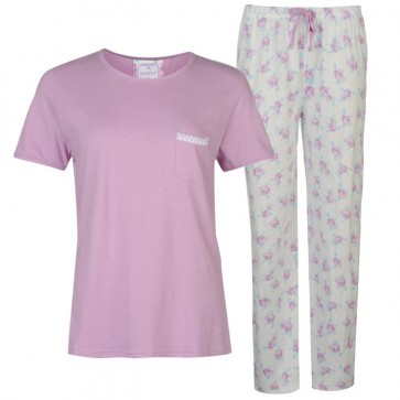 Cote De Mio Lace Trim Pyjama Set Ladies - Lilac.