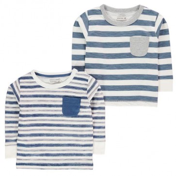 Crafted Stripe Tee Shirts 2 Pack Childrens.