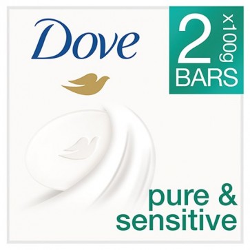 Dove Pure And Sensitive Bar Soap 2X100g