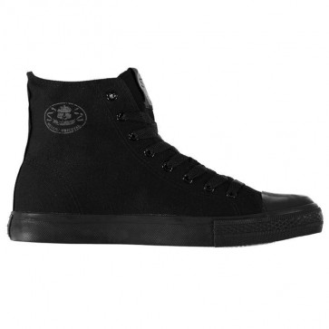 Dunlop Mens Canvas High Top Trainers - Black.