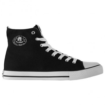 Dunlop Mens Canvas High Top Trainers - Black/White.