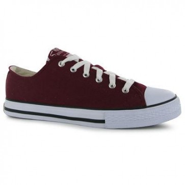 Dunlop Mens Canvas Low Top Trainers - Burgundy.