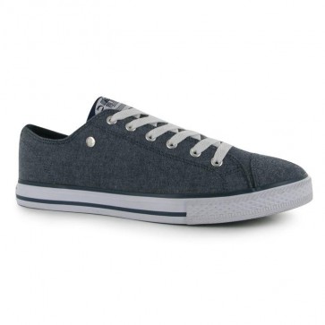 Dunlop Mens Canvas Low Top Trainers - Navy Chambray.