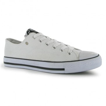 Dunlop Mens Canvas Low Top Trainers - White.