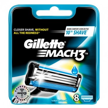 Gillette Mach 3 Razor Blades Refill 8 Pack.