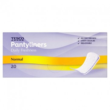 Tesco Normal Individually Wrapped And Folded Panty Liners 20 Pack