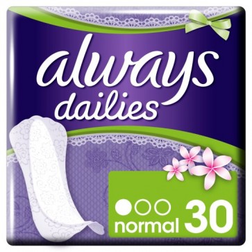 Always Dailies Incredibly Thin Panty Liners 30 Pack.