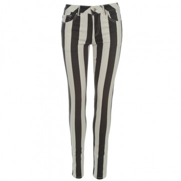 Jilted Generation Stripe Unisex Jeans- Black/White.