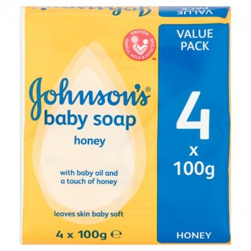 Johnson's Baby Soap Bar Honey 4X100g.