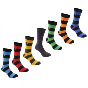Kangol Formal 7 Pack Socks - Bold Stripe.