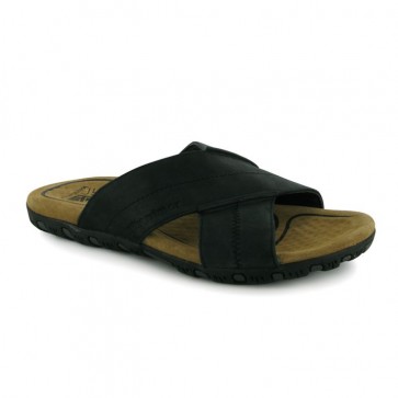 Karrimor Lounge Slide Leather Mens Sandals - Black.