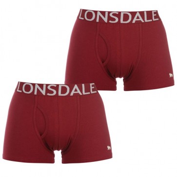 Lansdale 2 Pack Trunk Mens Boxers - Burgundy.