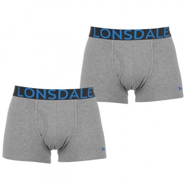 Lansdale 2 Pack Trunk Mens Boxers - Charcoal/Blue.