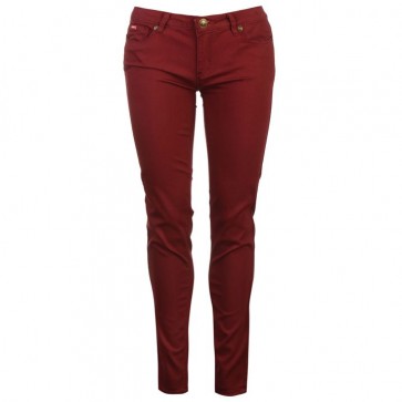Lee Cooper Coloured Jeans Ladies - Maroon.