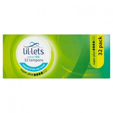 Lil Lets Non Applicator Super Plus Tampons 32 Pack.