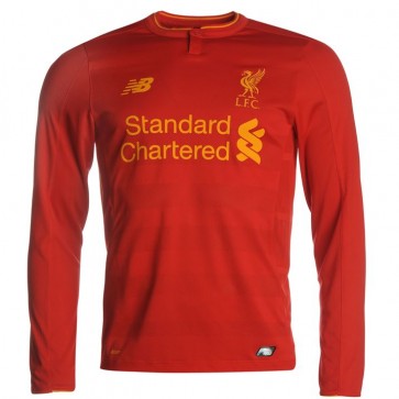 Liverpool Long Sleeve Home Shirt 2016-2017 Mens.