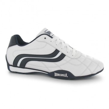 Lonsdale Camden Junior Boys Trainers - White/Navy.