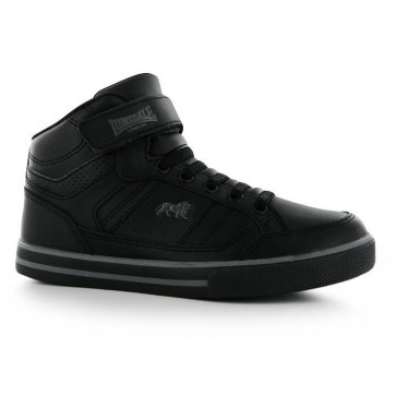 Lonsdale Canons Children's Hi Top Trainers - Black/Charcoal.