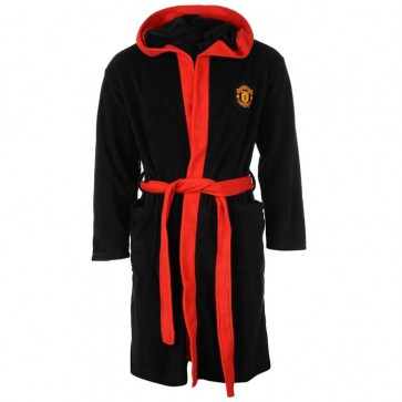 Manchester United Hood Robe Mens - Black.