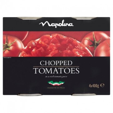 Napolina Chopped Tomatoes 4 X 400G.