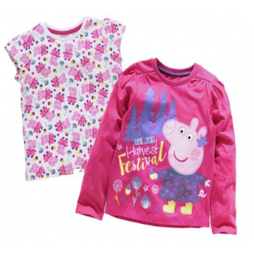  Peppa Pig 2 Pack of T-Shirts.