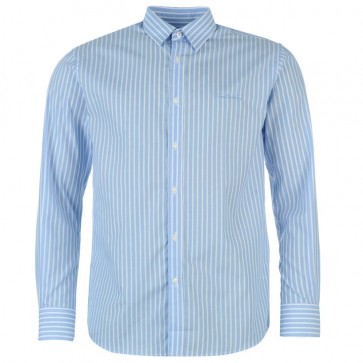 Pierre Cardin Long Sleeve Shirt Mens - Blue/White Stripe.