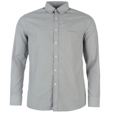 Pierre Cardin Long Sleeve Shirt Mens - Grey Tck Stripe.