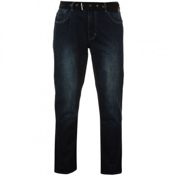 Pierre Cardin Web Belt Mens Jeans - Vintage Dark.