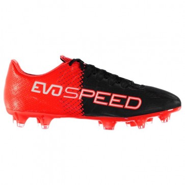 Puma evoSpeed 4 FG Football Boots Men - Black/Red Blast.