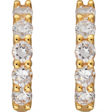 Revere 18ct Gold Plated Silver CZ Creole Hoop Earrings