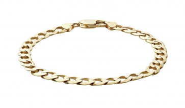 Revere 9ct Yellow Gold Solid Look Curb Bracelet