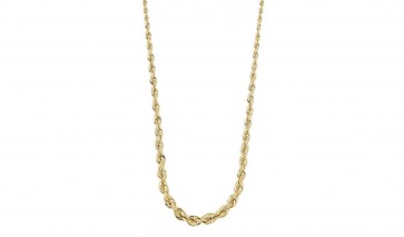 Revere Hollow 9ct Gold Rope Chain 18 Inch Necklace