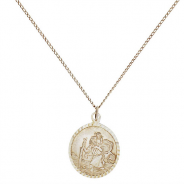 Revere Silver St. Christopher Pendant 16 Inch Necklace