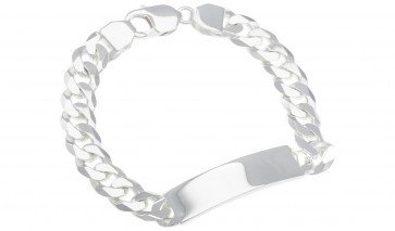 Revere Sterling Silver Solid Curb ID Bracelet