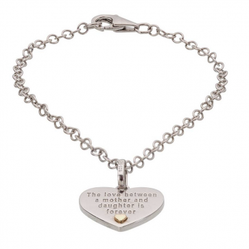 Moon & Back Silver and 9ct Gold Mother & Daughter Bracelet