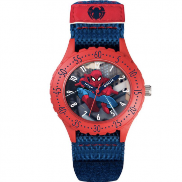 Marvel Spider-Man Time Teacher Blue Velcro Strap Watch